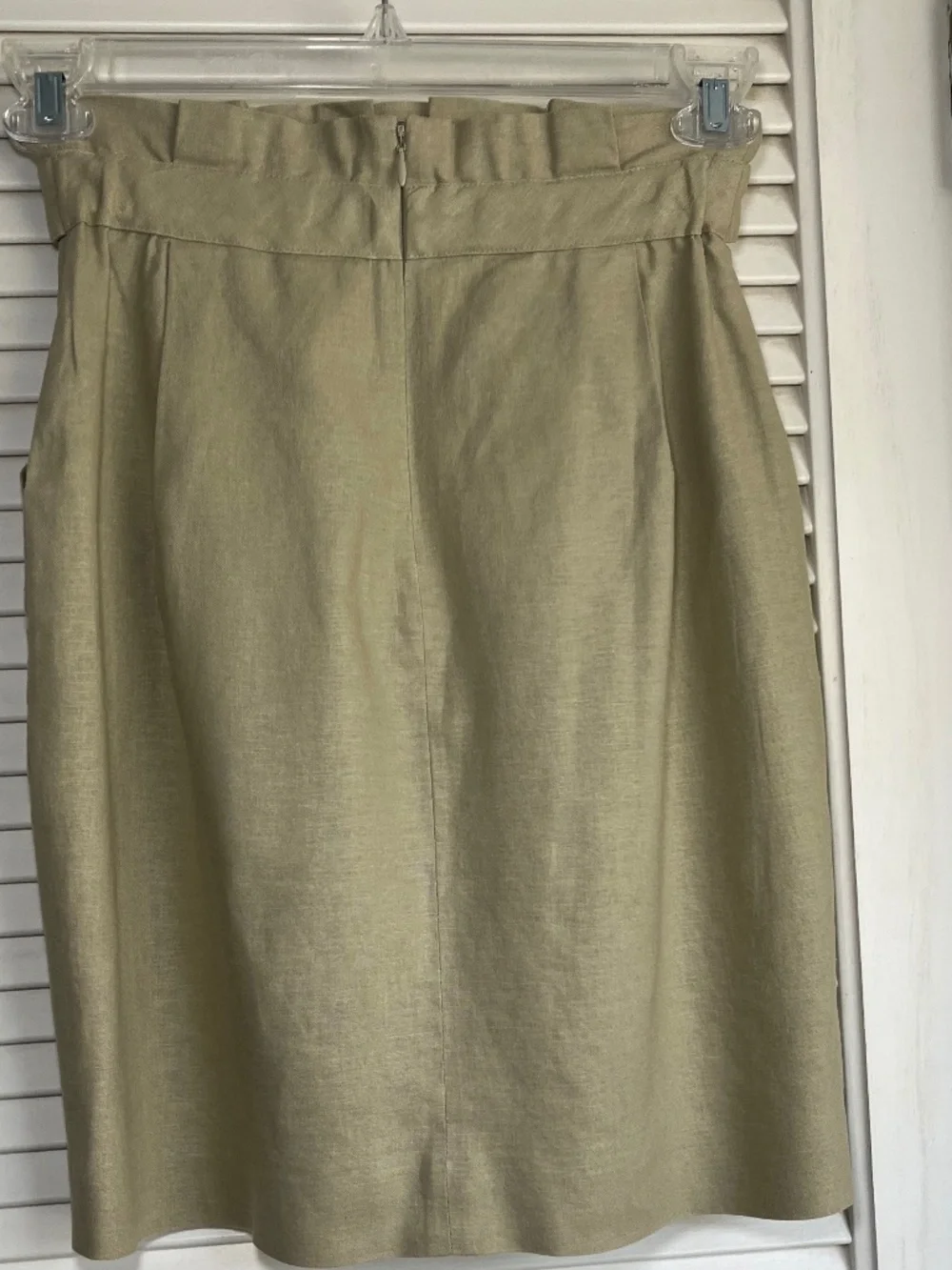 BCBGMaxAzria Tan Linen Blend Lined A-Line Skirt Size 2